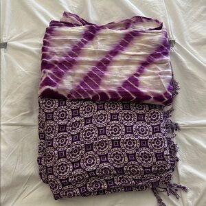 Purple Patterned Scarves-set of 2